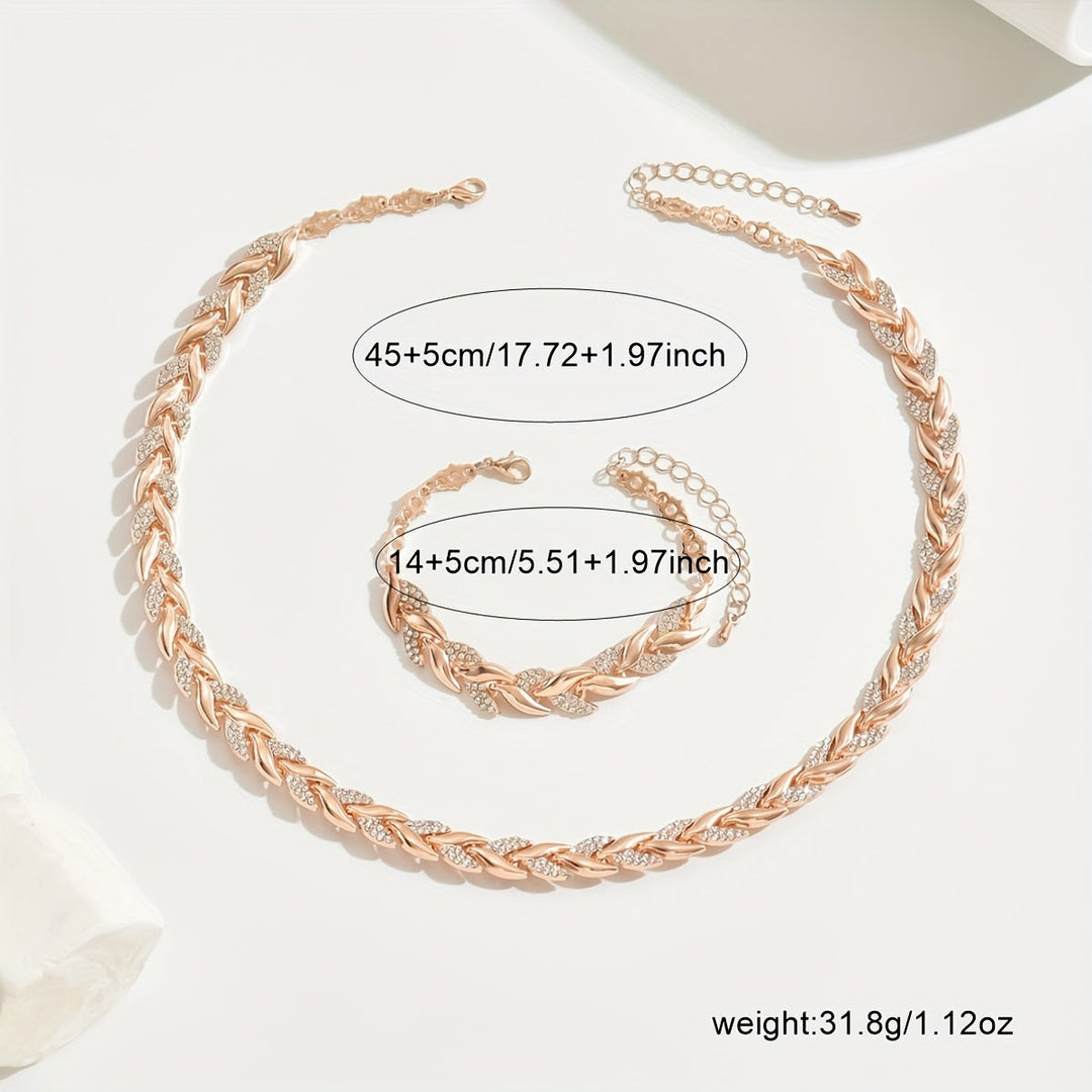 Κομψό σετ με ουρά ψαριού με γυαλί και πολύτιμες πέτρες