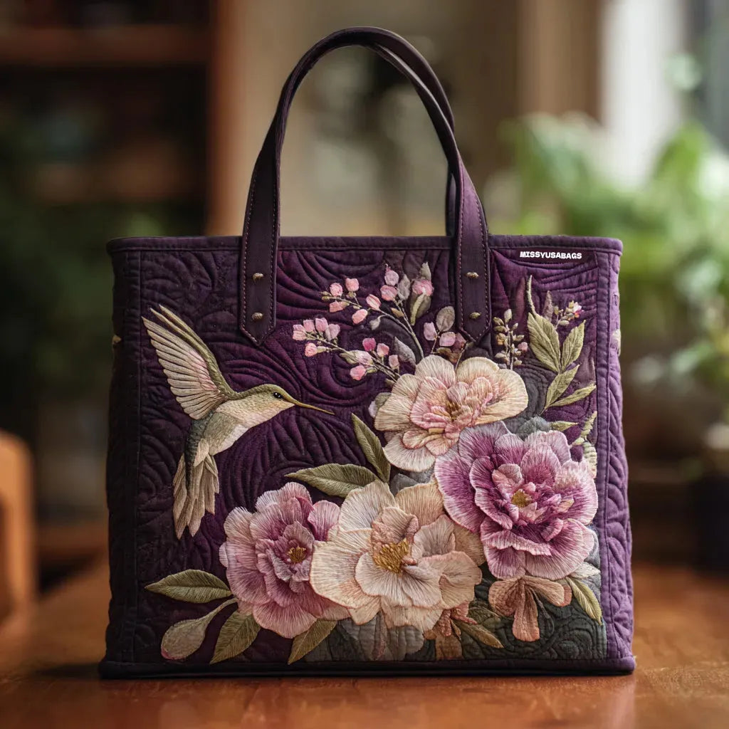 Χειροποίητη Τσάντα - Κολομπρί και Ορχιδέες
