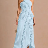 Ασύμμετρο φόρεμα με βολάν